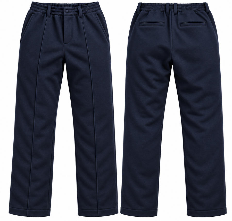 Pantalones chinos de punto azul marino para hombre de talla grande