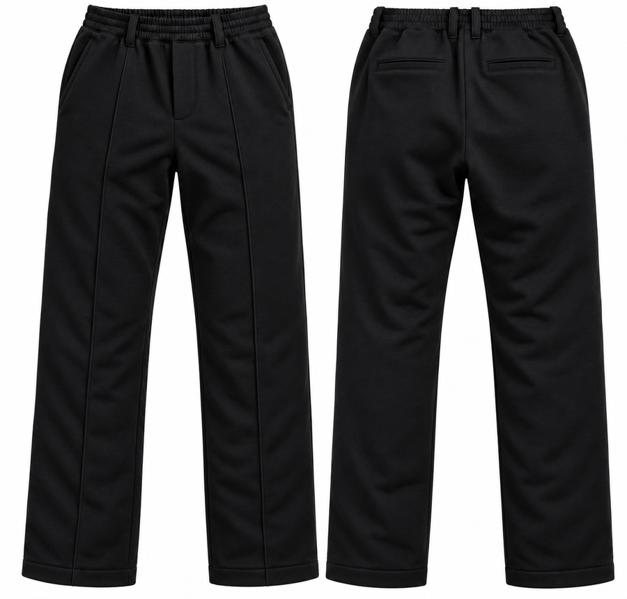 Pantalones chinos de punto negros para hombre de talla grande