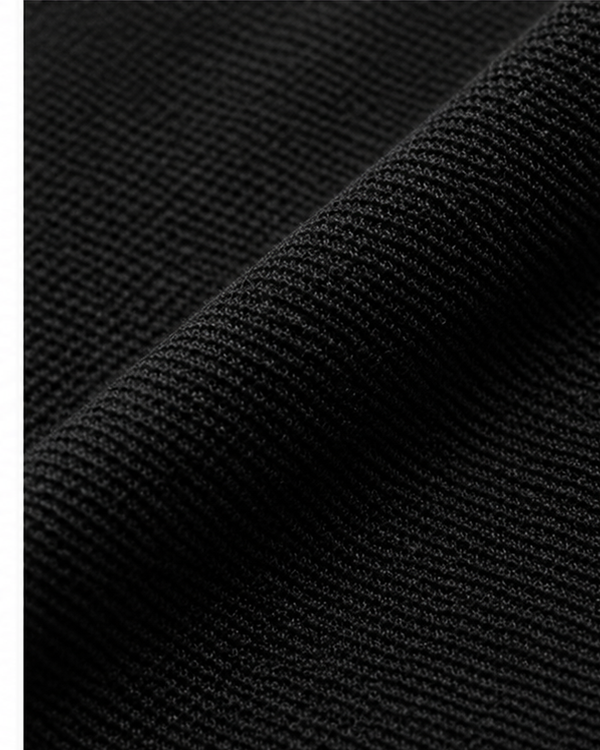 Polo de manga larga con tapeta abotonada NEGRO