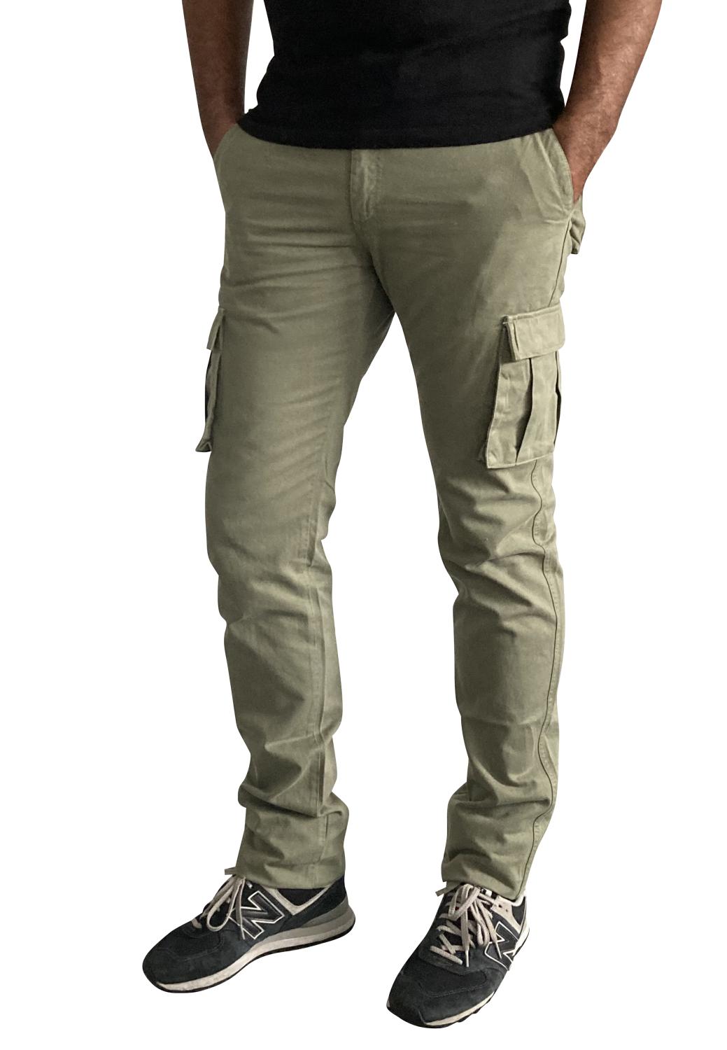 Cargo kaki grande longueur face
