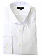  Chemise blanche en coton piqué texturé, col classique, coupe pour homme grand