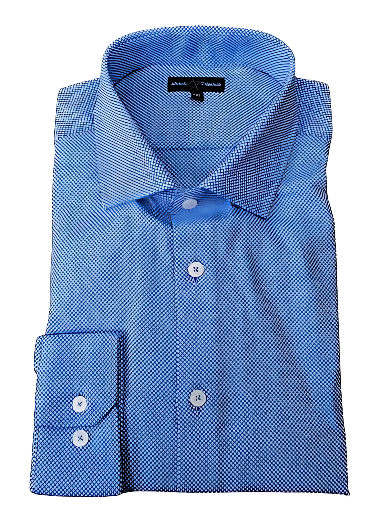 Chemise bleue grande longueur coton piqué 