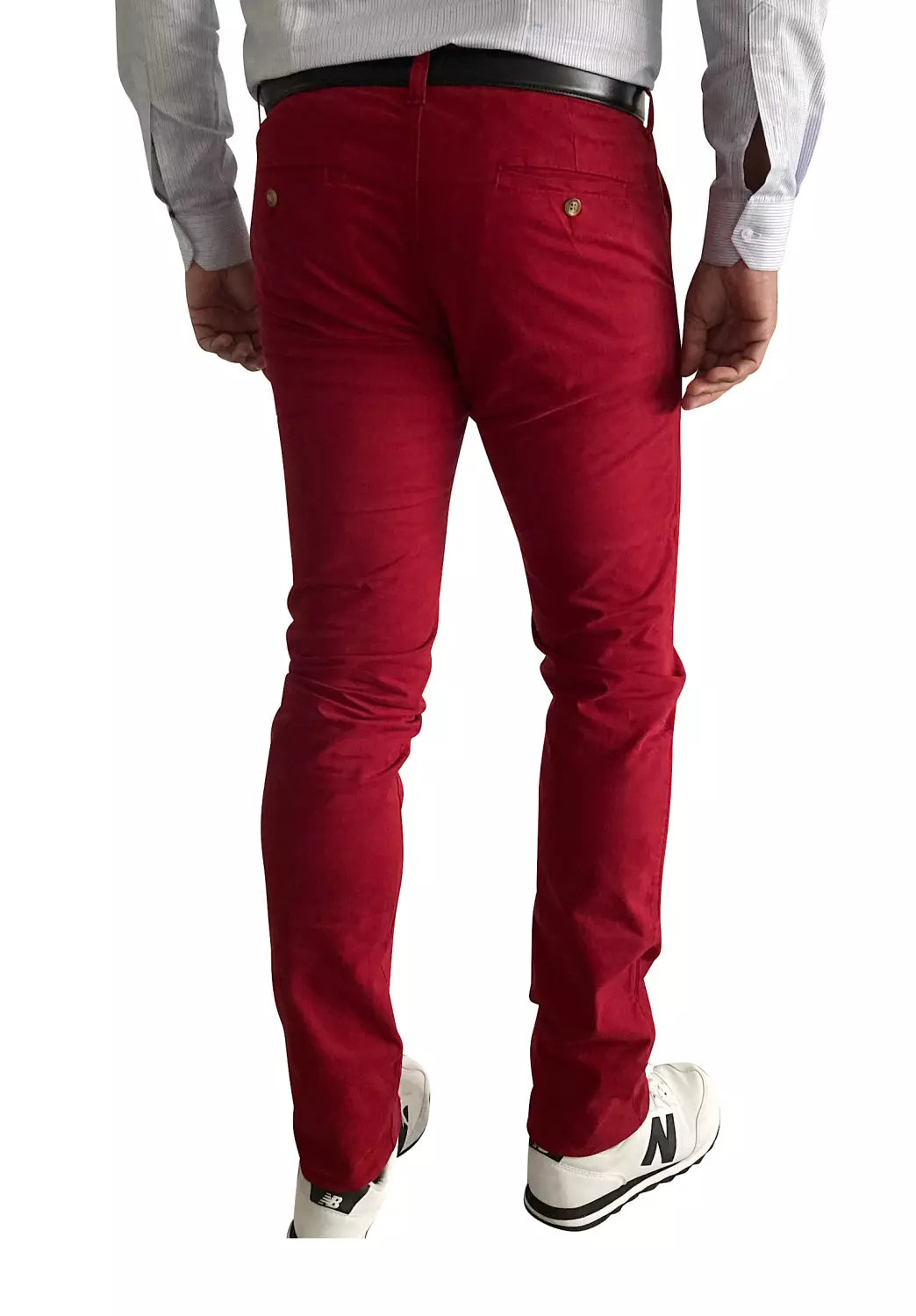 Pantalon grenat grande longueur dos