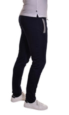 Jogging noir grande longueur profil
