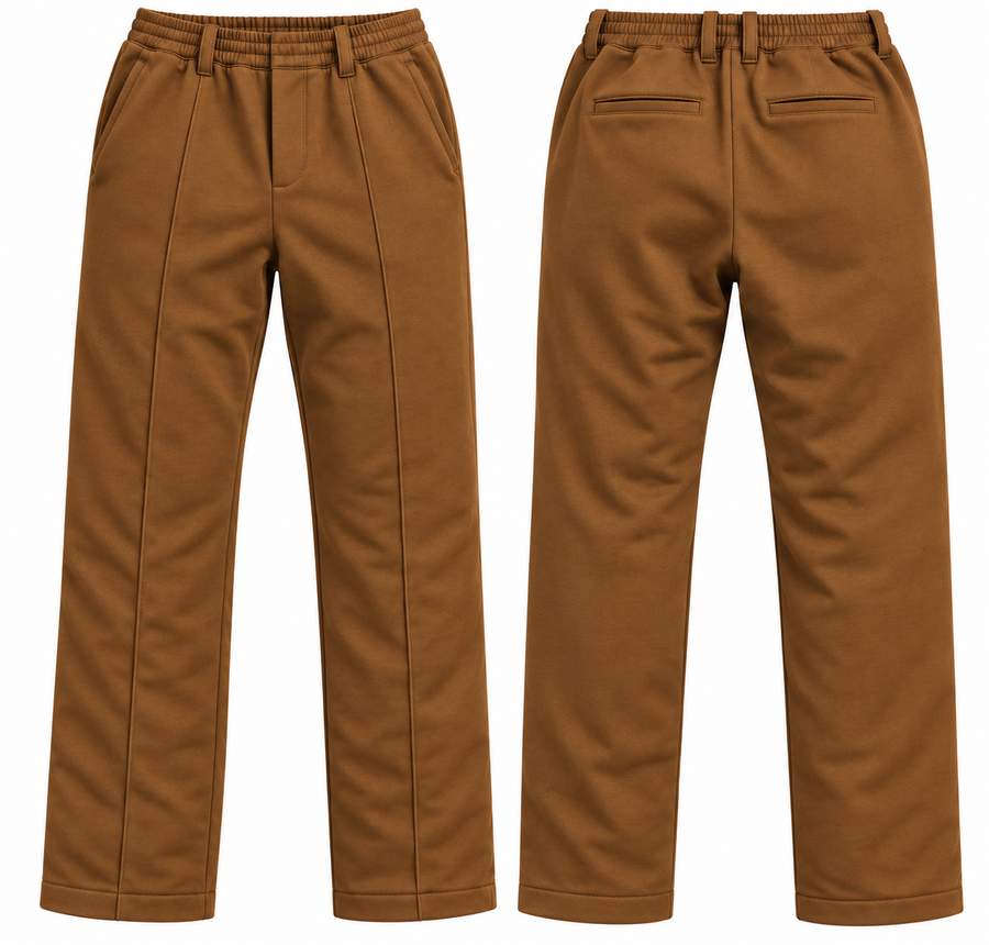 Pantalones chinos de punto color caramelo para hombre de talla grande