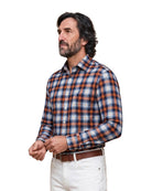 Arthur – Chemise à carreaux orange Modern Fit – sur fond blanc