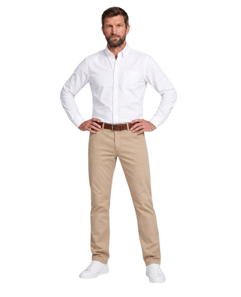 Pantalon chino stretch beige pour homme grand – entrejambe 105 cm – VertigeTall