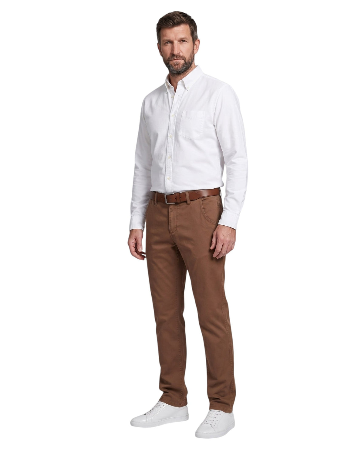 Pantalon chino stretch camel pour homme grand – entrejambe 105 cm – VertigeTall