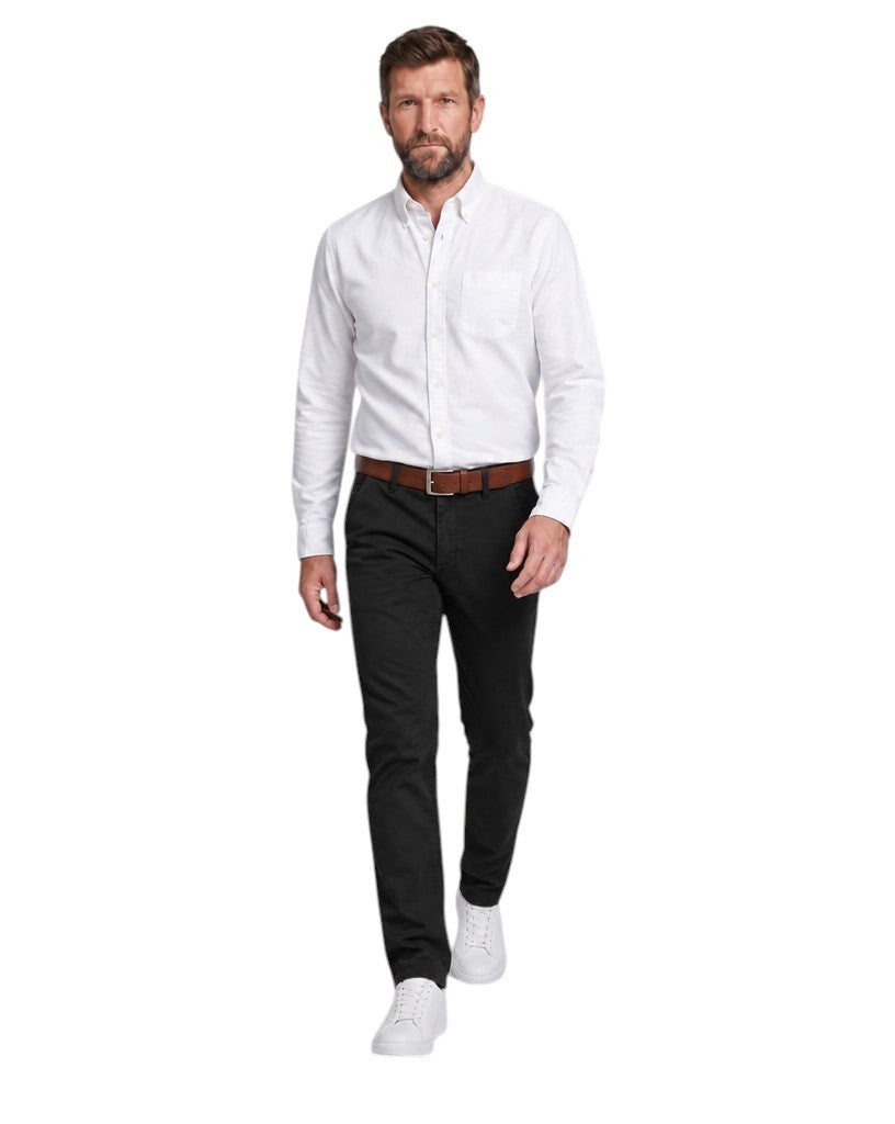 Black stretch chinos for tall men – 105 cm inside leg – VertigeTall