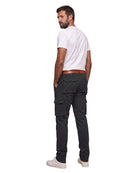 Florent – Long Anthracite Cargo Pants – on a white background