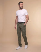 Florent – Pantalon cargo olive grande longueur – vue de face