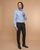 Italian – Chemise bleu ciel col italien Modern Fit – vue de profil