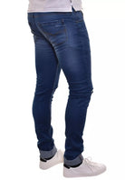 Jeans grande longueur genoux laser