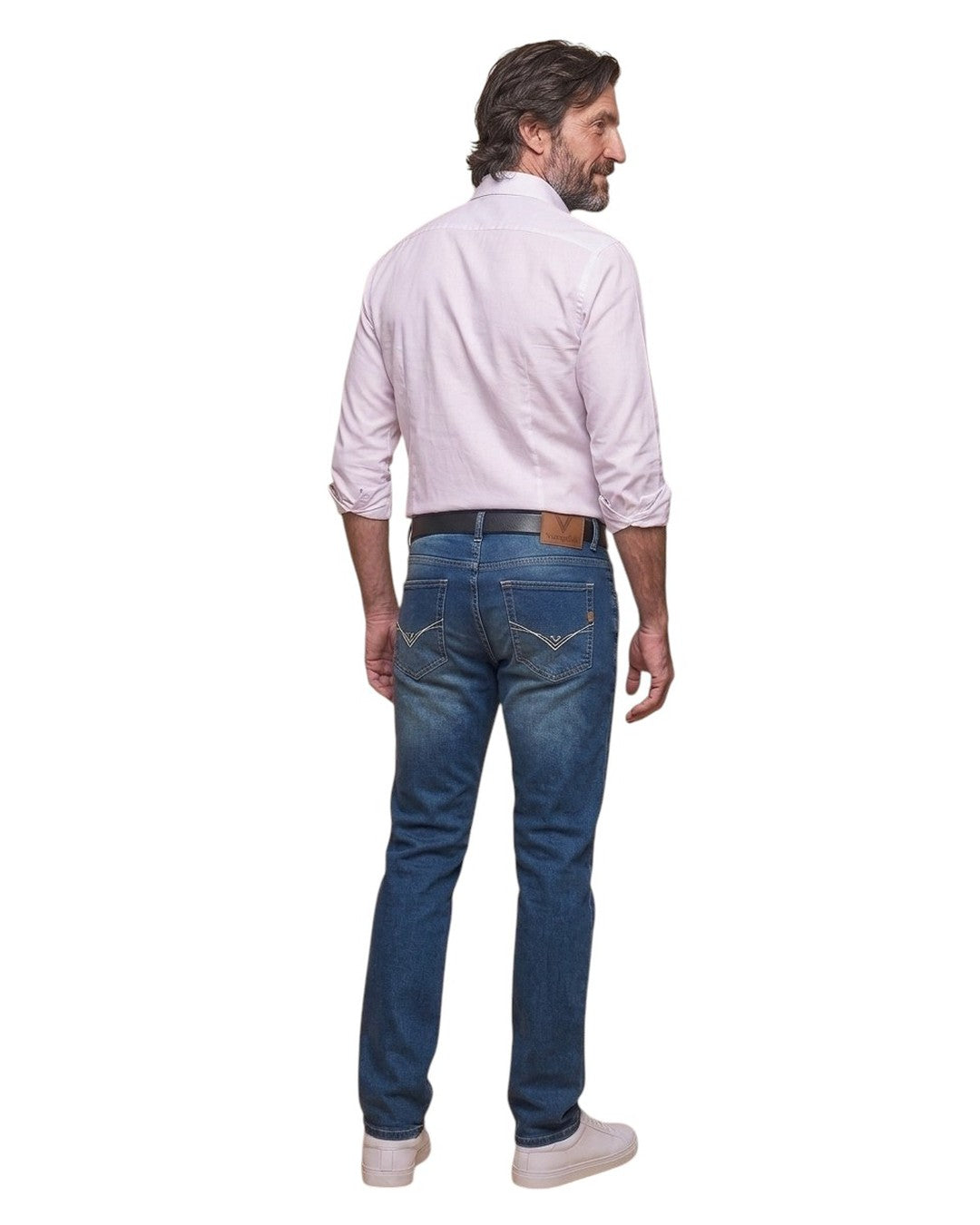 Lenny – Vaqueros Effect Modern Fit de talle largo – sobre fondo blanco