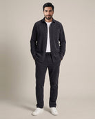 Milan – Chemise anthracite en maille côtelée Modern Fit – vue de face