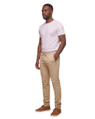 Nolan – Beige Modern Fit Long-Length Sweatpants – on a white background