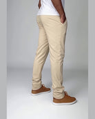 Nolan – Beige Modern Fit Long-Length Sweatpants – Side View