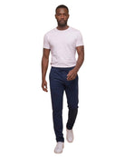 Nolan – Jogging bleu nuit Modern Fit grande longueur – sur fond blanc