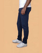Nolan – Jogging bleu nuit Modern Fit grande longueur – vue de profil