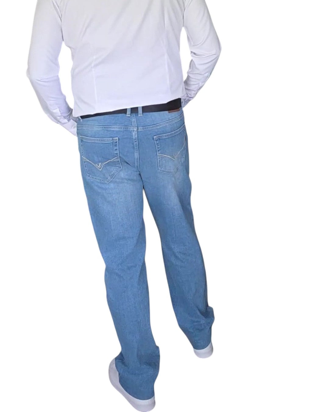 Oscar – Jean Fresh bleu clair loose grande longueur – vue de dos