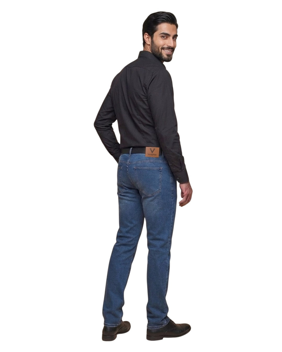 Peter – Jeans „Bleach“ in Modern Fit, extra lang – auf weißem Hintergrund