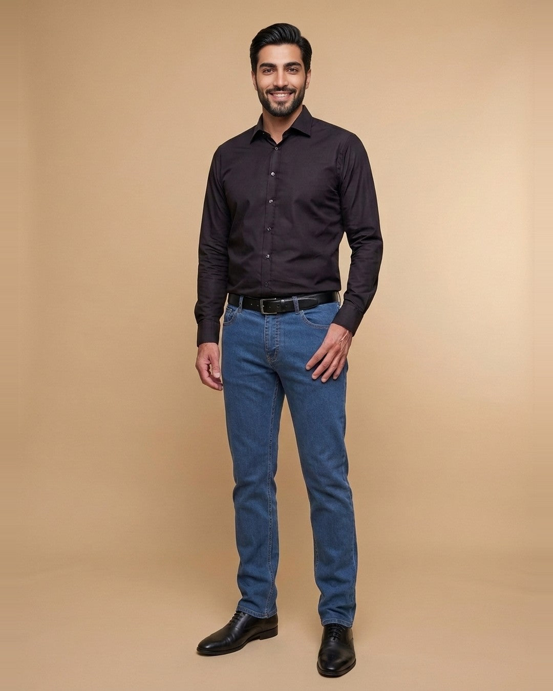 Peter – Jeans „Bleach“ in Modern Fit, extra lang – Vorderansicht