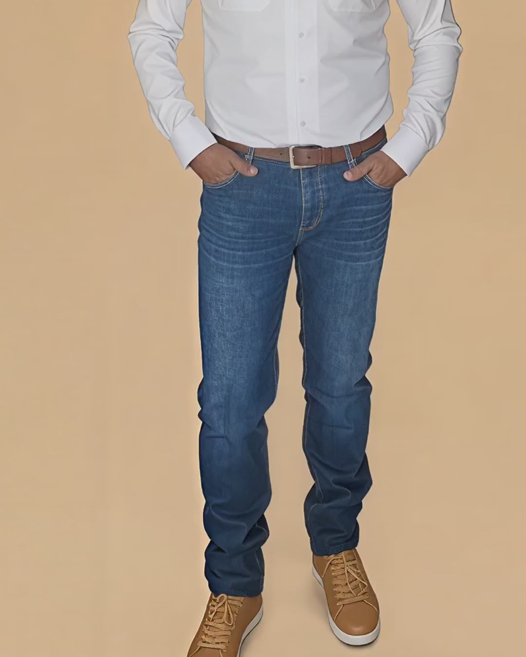 Lenny – Vaqueros Effect Modern Fit de pierna larga – vídeo de cómo quedan puestos