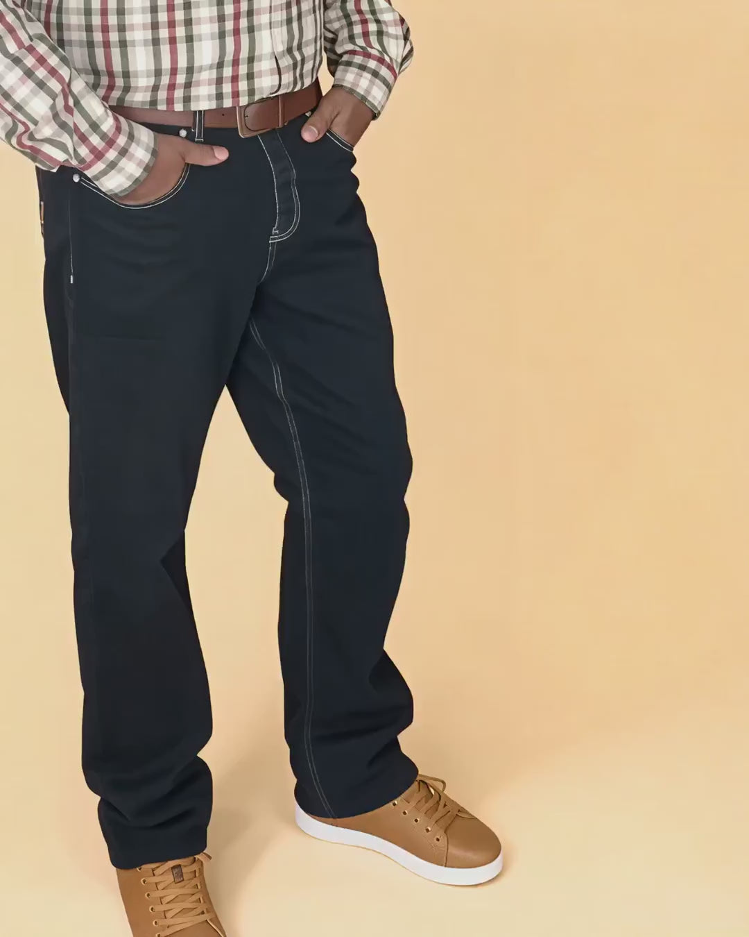 Oscar – Navy Loose-Fit Long Pants – Worn Look Video