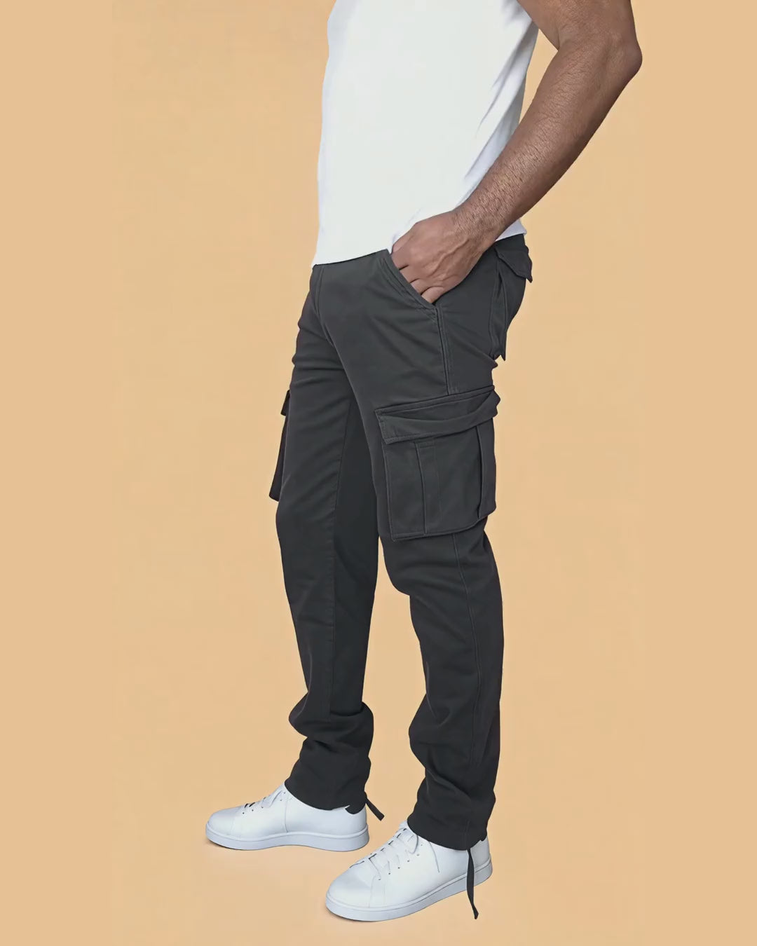 Florent – Long Anthracite Cargo Pants – Video: How They Look When Worn