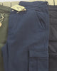 Florent – Navy cargo pants, extra-long – detailed video