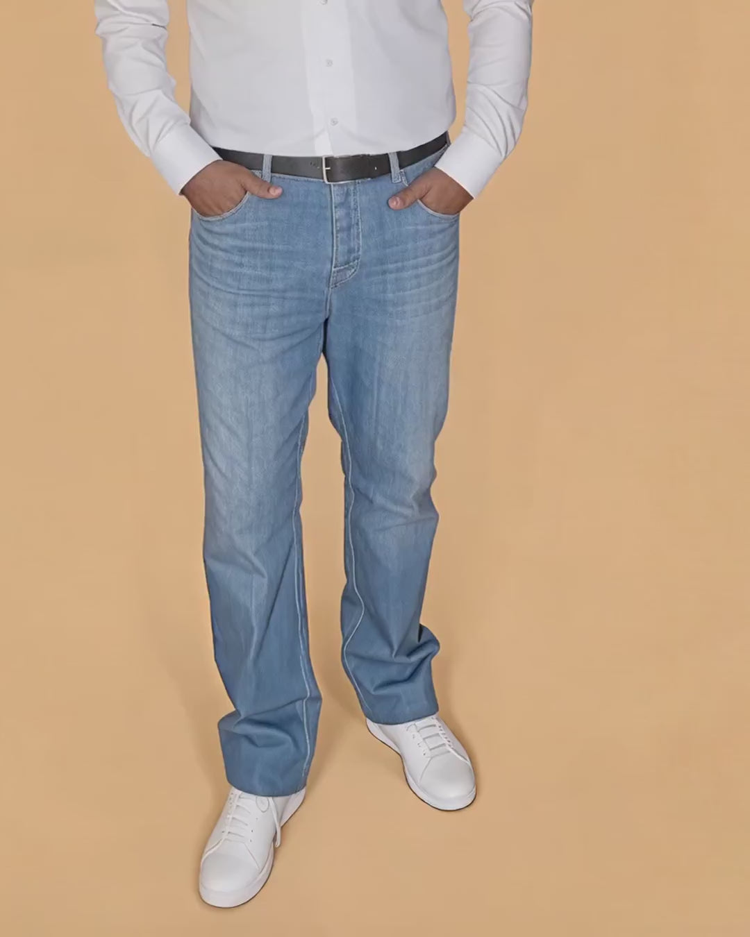 Oscar – Jean Fresh bleu clair loose grande longueur – vidéo portée