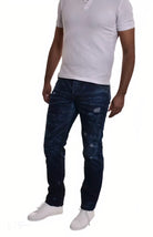Jeans grande longueur destroy face